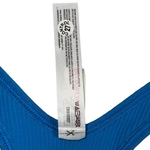 🏀Free People FP Movement The Free Throw Long Crop Tank Varsity Blue Tan XS XL - Picture 13 of 15